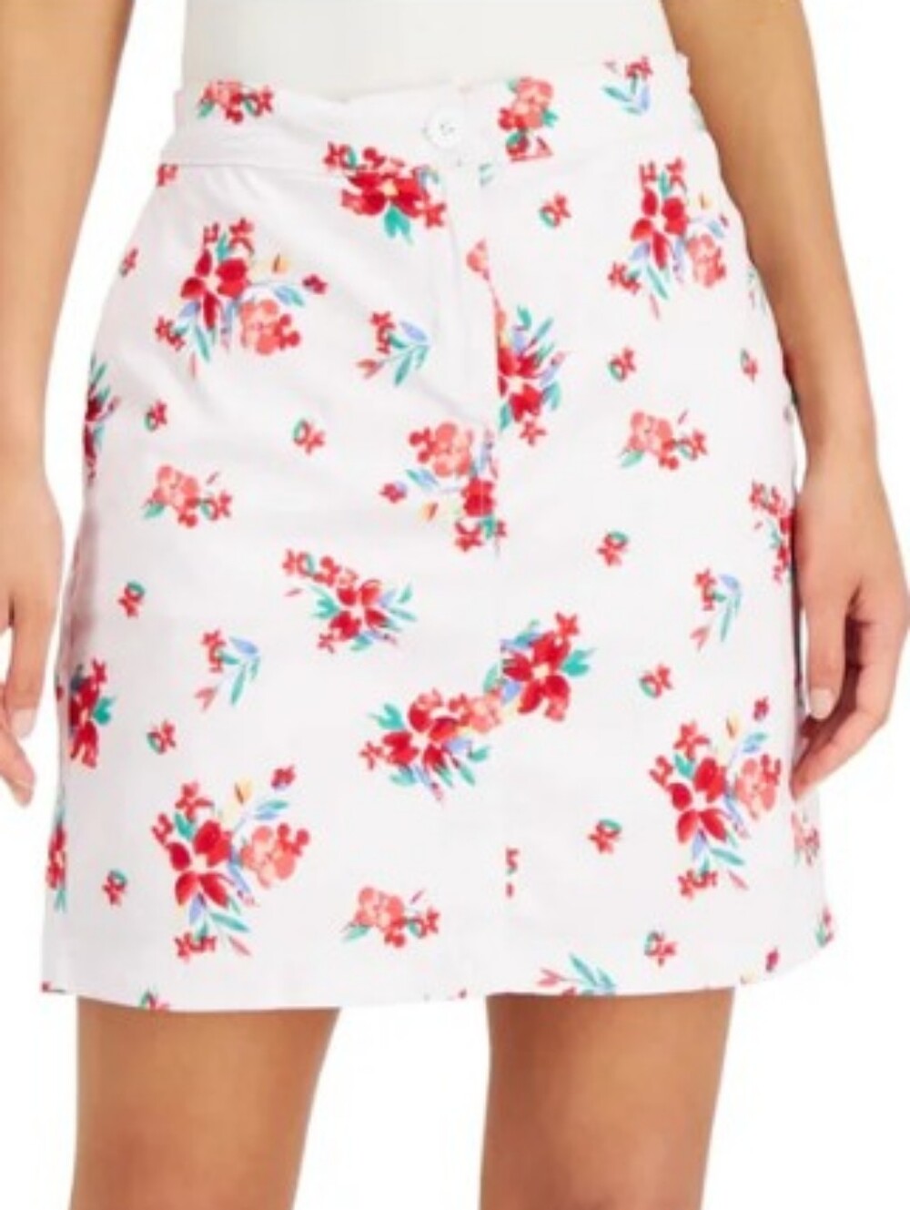 NWT KAREN SCOTT SKORT WHITE FLORAL SIZE 16